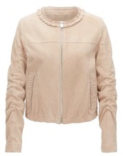 Hugo Boss Leather Jacket In Soft Suede For Women's Size Uk/10