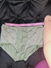 Vtg Pantie Second Skin M Green Lace