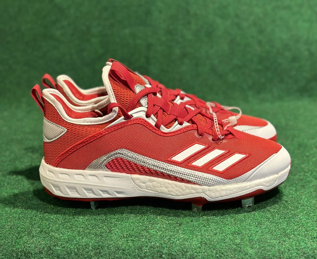 red and white adidas baseball cleats