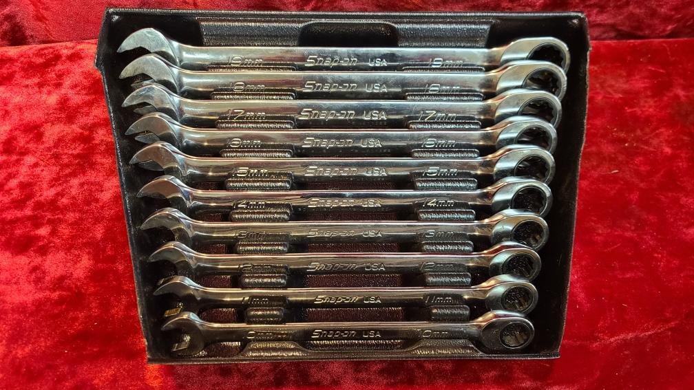 SNAPON Tools 10Pc 12Point Metric Flank Drive Ratcheting Wrench set 10