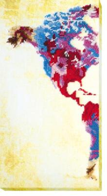 Bead embroidery kit World Map-1 needlework kit Art canvas beadwork pattern