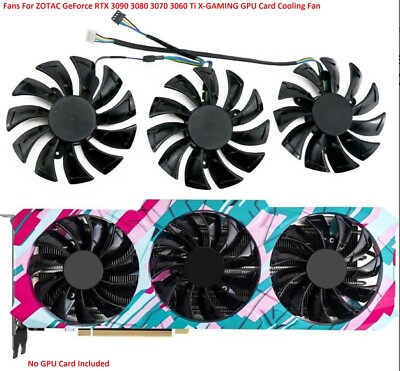 Fans For ZOTAC GeForce RTX 3090 3080 3070 3060 Ti X-GAMING GPU Card Cooling Fan#