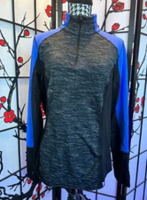 ACTIVE LIFE Womens Jacket Blue Black Athletic Fitness Workout Run Jog Yoga XL