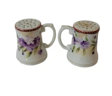 Vintage Handpainted Porcelain Salt And Pepper Shaker Set Porcelain