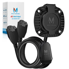 15Amp 125V AC Port Plug Power Inlet Plug with Dual 20" Integrated Extension Cord