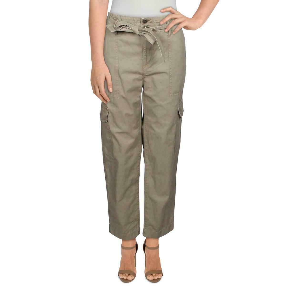 Lauren Ralph Lauren Women's Cotton Twill Cargo Pants - Green - Size 16