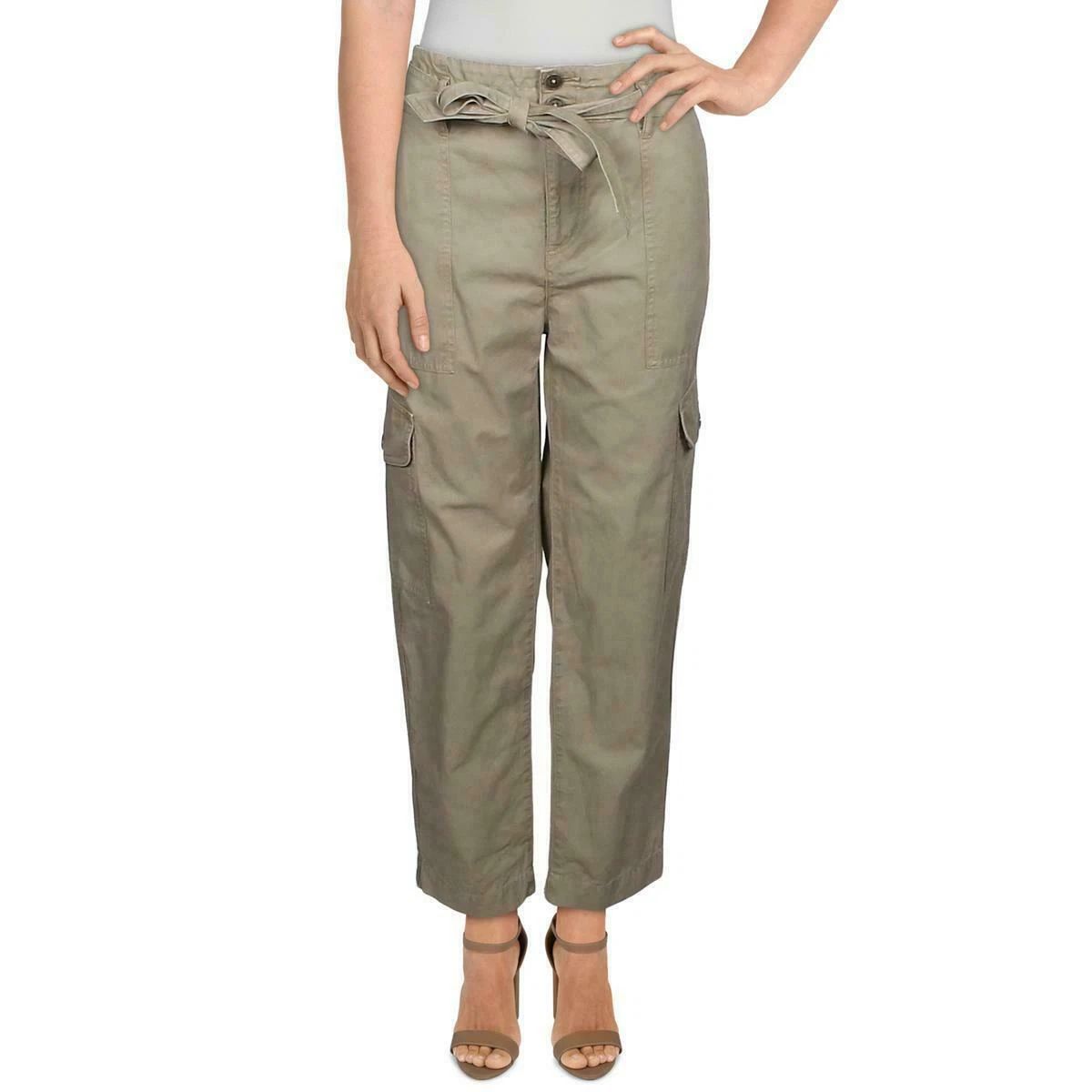 Lauren Ralph Lauren Womens Zuwena Cotton Cargo Straight Leg Pants