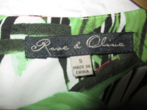 Rose & Olive women's size Small Pink and Green Tropical Floral High Low Top GH2 - Picture 9 of 9