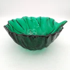 1 Blenko Glass Emerald Green Cabbage Leaf 6" diam by 2.5"T Salad Bowl