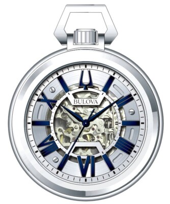 Bulova Men's Classic Automatic Skeleton Silver Stainless Steel Watch 50MM 96A304
