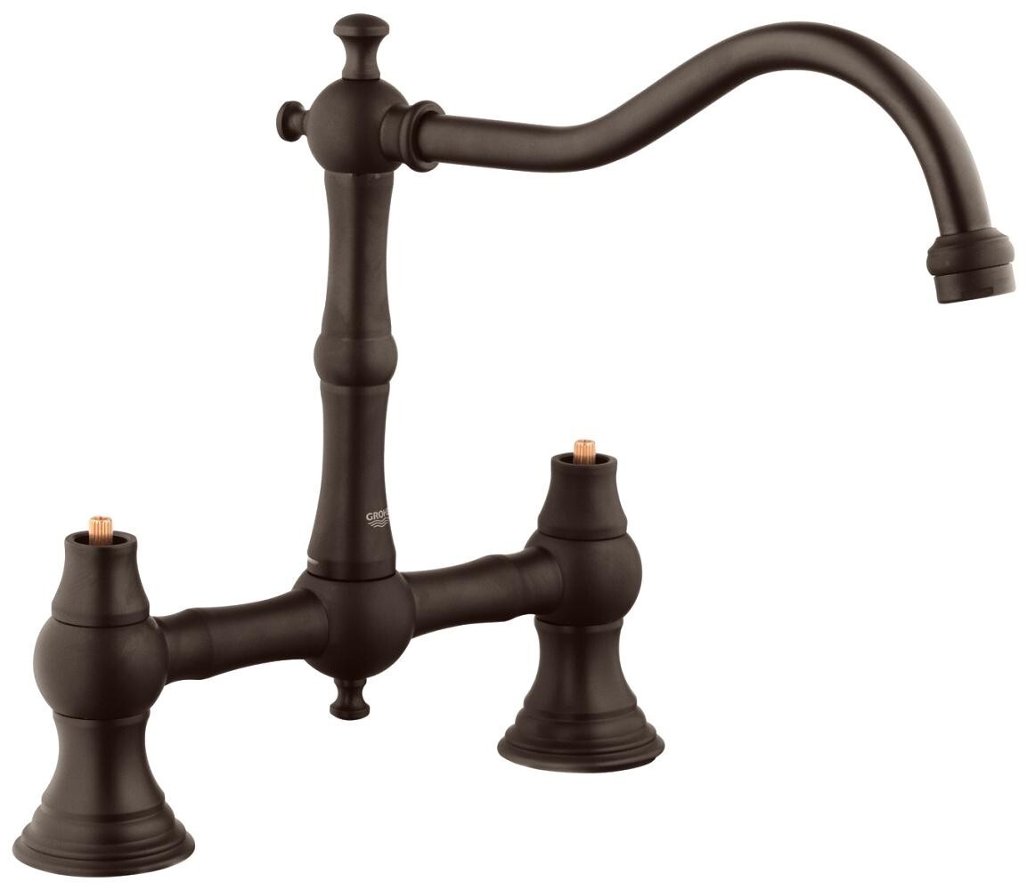 Grohe 20 128 ZB0  Bridgeford Bridge Kitchen Faucet NO Handles, OIL RUBBED BRONZE
