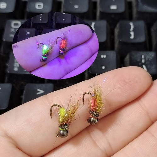 Jaune Rose Blanc Nymphe Pêche Leurre Kit 5pcs Haute Qualité Fly Crochet Truite - Photo 16/20