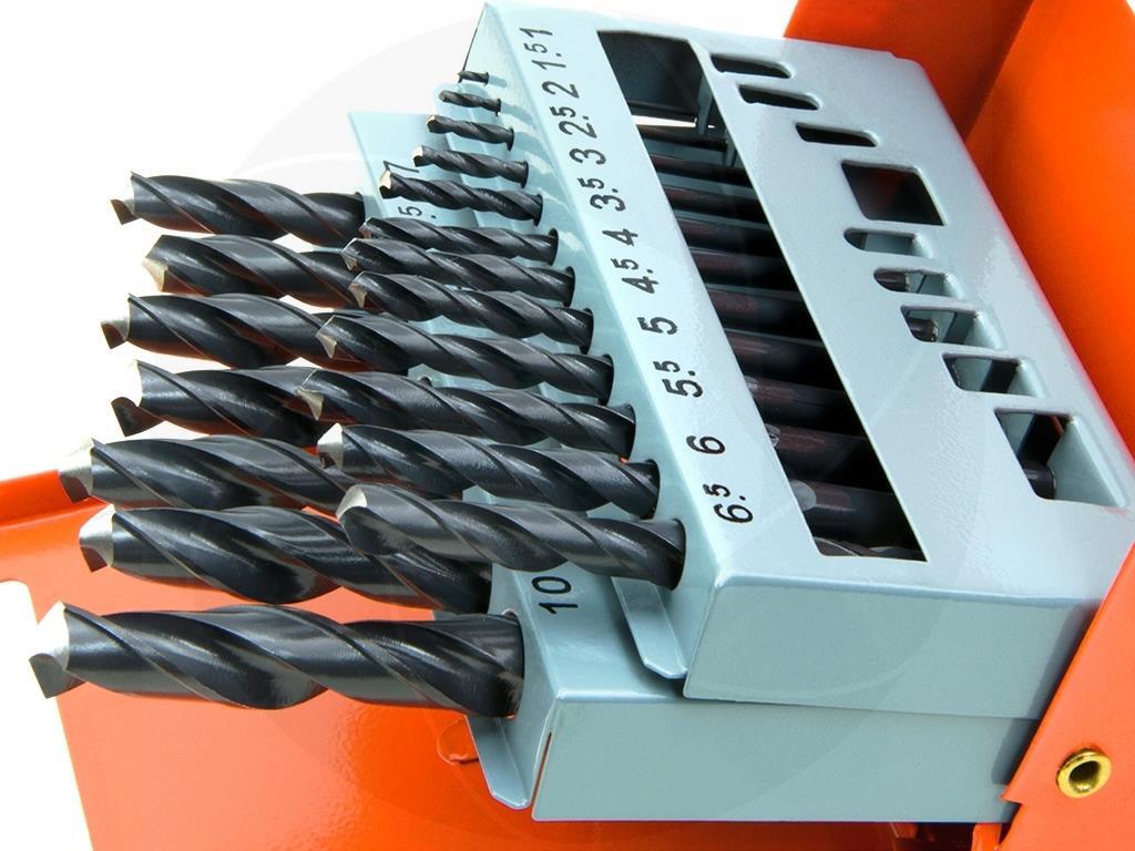 19pc Roll Forged Steel HSS High Speed Twist Metric Drill Bits Set