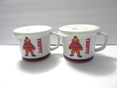 Corning Ware YOUPPI Montreal Canadiens NHL 20 oz Soup Mugs with Lids ~ Set of 2