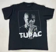2pac Tupac Shakur Praying Hand 71 Graphic T-shirt Men Large Black Music