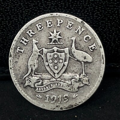 AUSTRALIA 0.925 Silver 1919 M 3 Pence Threepence Coin KM# 24 | eBay