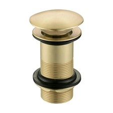 Brushed Brass Unslotted Basin Sink Waste Adjustable 1 1/4" Metal Backnut