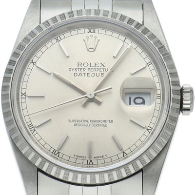 ROLEX Datejust Herrenuhr 16220(S) Edelstahl Herrenuhr Silber GEBRAUCHT