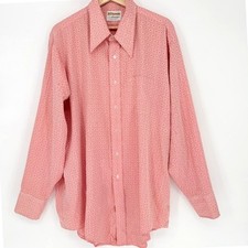 Vintage Arrow Added Dimension Mens Pink Diamond Dagger Collar XL 70s Rare Disco