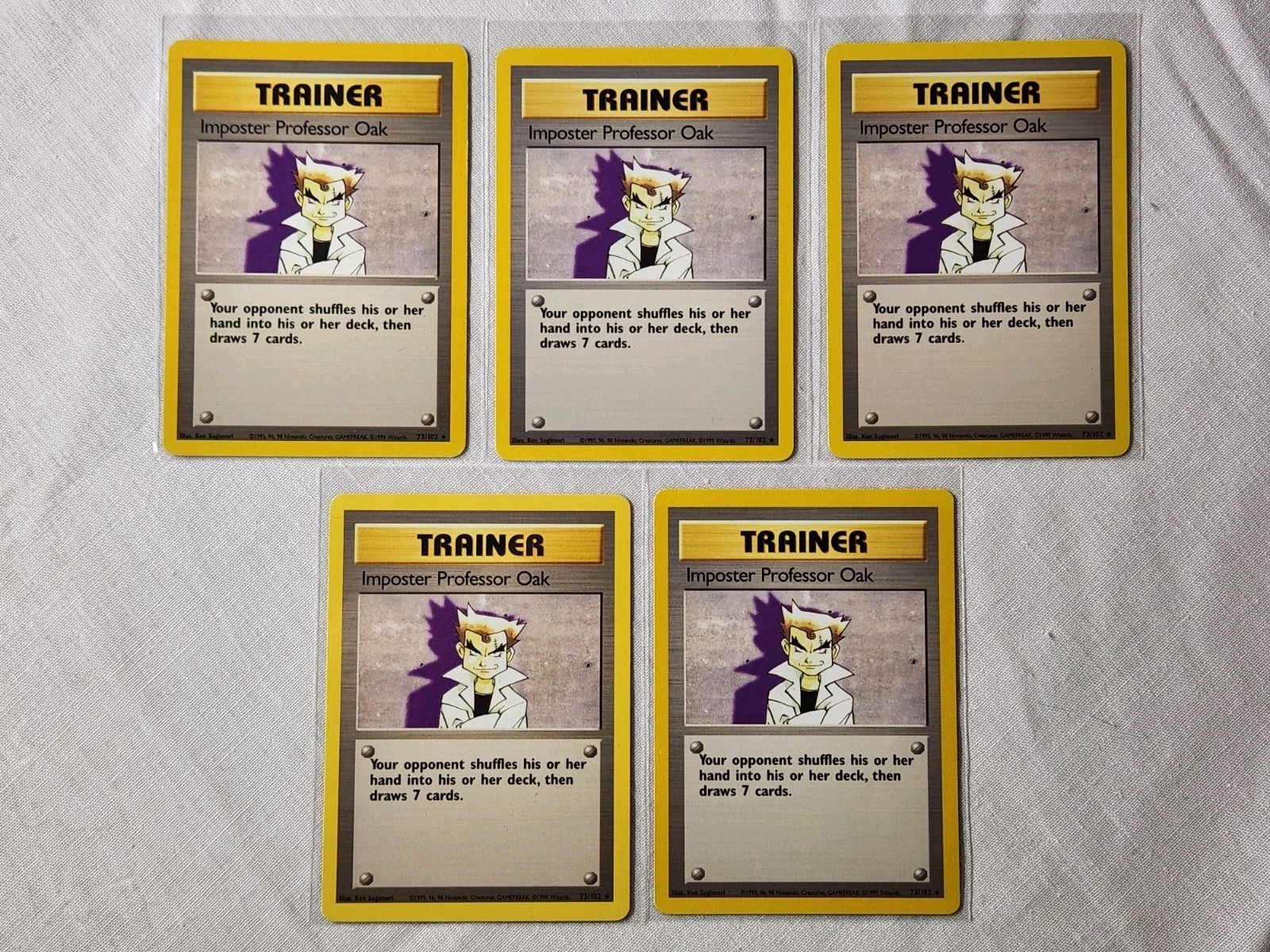 Played (LP) Imposter Professor Oak - Non-Holo #73 Base Set Pokemon TCG