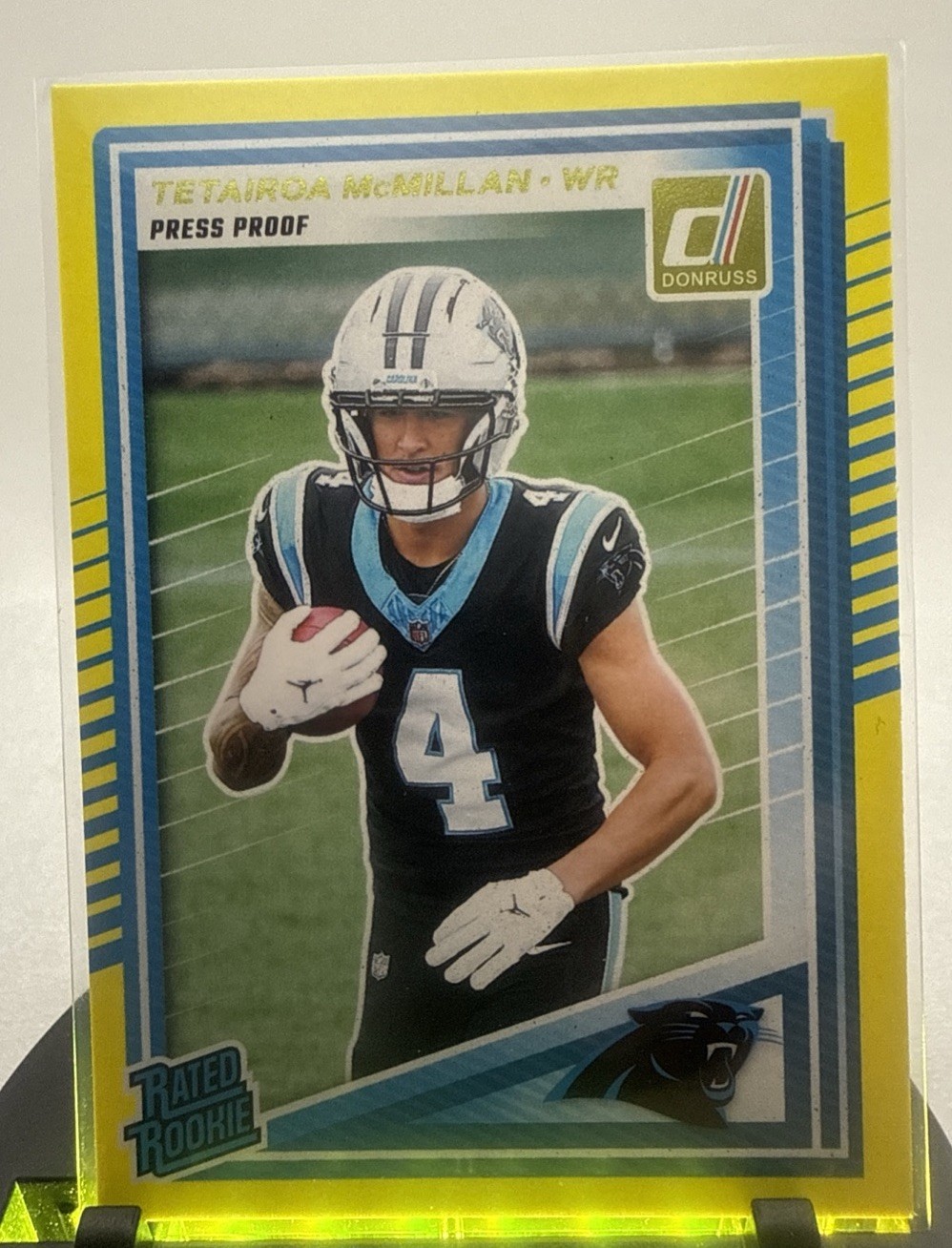 TETAIROA MCMILLAN Rated Rookie Yellow Press Proof 2025 Donruss Football #314