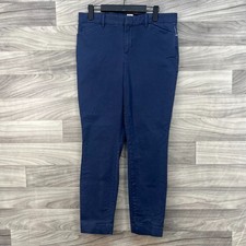 Gap Signature Skinny Ankle Khaki Pants Womens Size 8 Blue Slash Pocket Relaxed