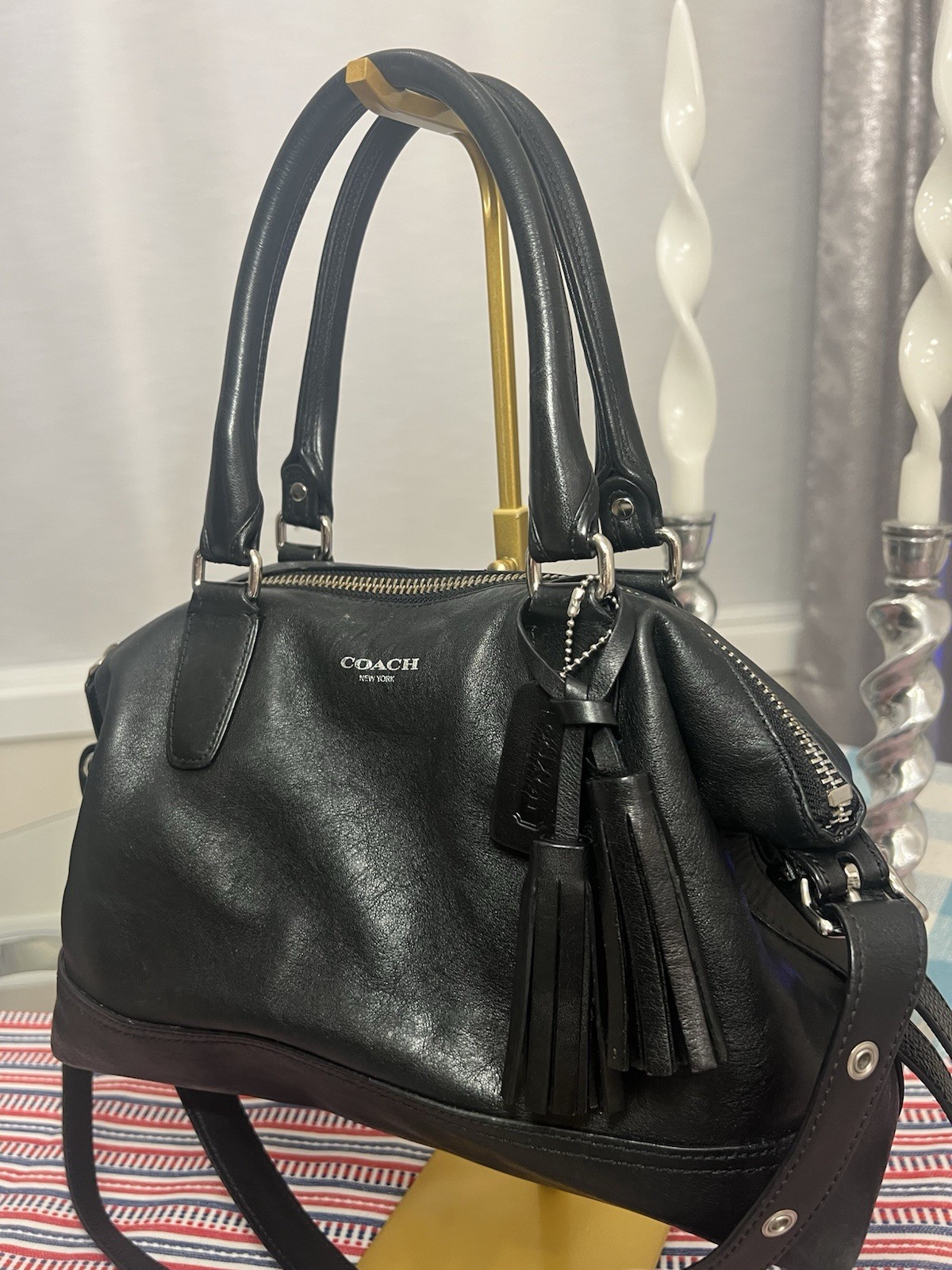 COACH LEGACY MOLLY Black Leather Satchel Handbag