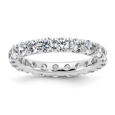 14k White Gold 3 carat Lab Grown Diamond VS/SI+ G+ Complete Size 7 Shared Prong