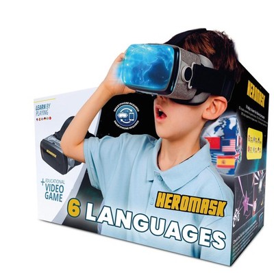 VR Headset ＋ Language Games   Gift for 5 12   300+ Words, 6 Languages: Spanis...