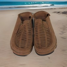 OluKai Moloa Kohana II Brown Leather Slip On Loafer Shoes Men US 11 EUR 44