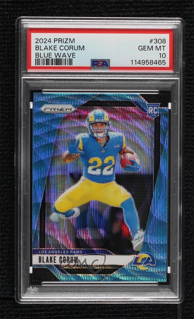 2024 Prizm Rookies Blue Wave /230 Blake Corum #308 PSA 10 GEM MT Rookie RC 1op7