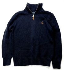 New With Tags Polo Ralph Lauren Boys Navy Zip Up Sweater sz 8