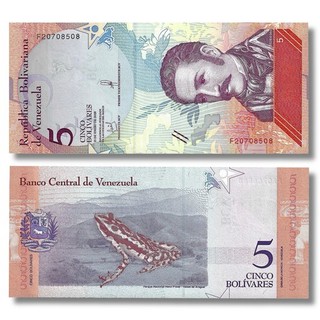 Uncirculated 2018 Venezuela 5 Bolivares Banknote P 102 PC 🇻🇪 🩷 💠