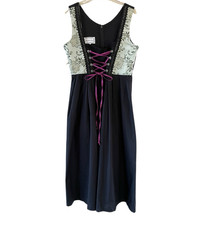DIRNDL Josephine Size EU 48/Large Black Purple Oktoberfest Costume Folk Dress