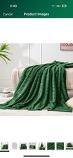 BEDELITE Fleece Throw Blanket for Couch   3D Ribbed Jacquard Soft and Warm De...