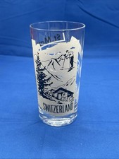 Vintage Pan Am Souvenir Glass Switzerland MCM 1960s