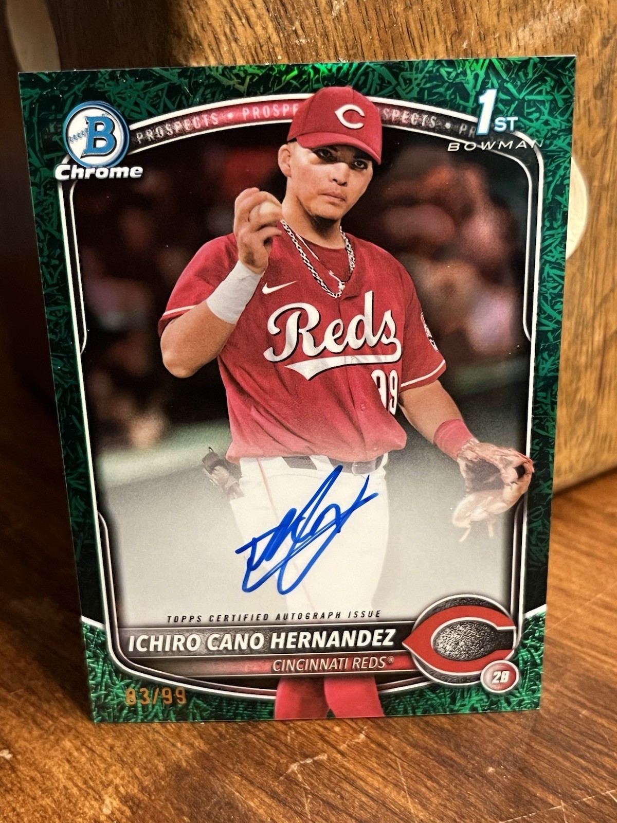 2025 Bowman Ichiro Cano Hernandez Chrome Auto Green Grass Refractor /99 1st BM