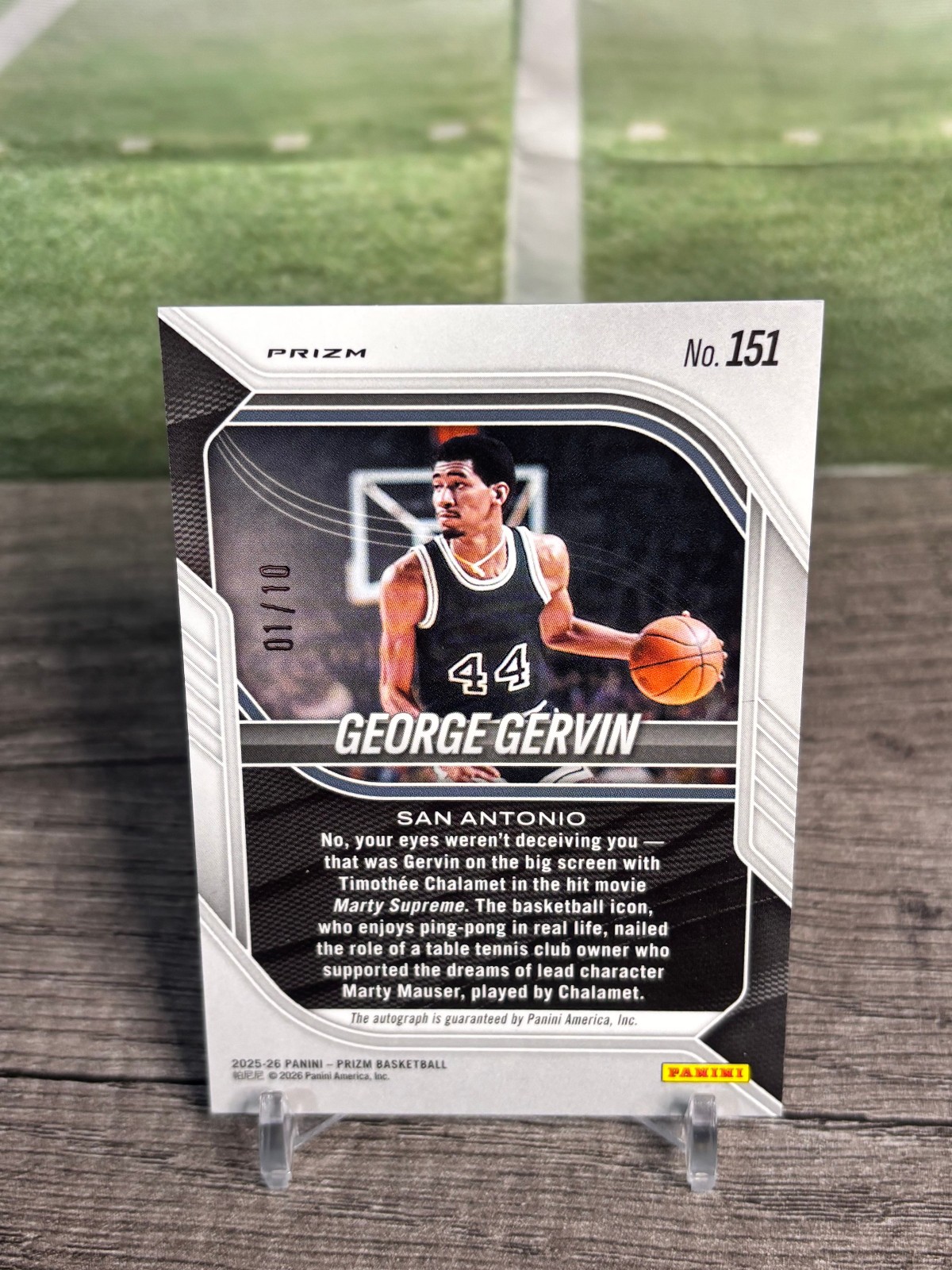 2025-26 Prizm Basketball George Gervin auto gold /10 Spurs view 2
