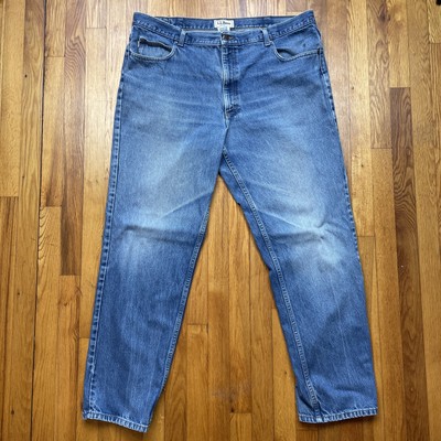 LL Bean Jeans Mens 42x34 Classic Fit Straight Cotton Grunge Denim
