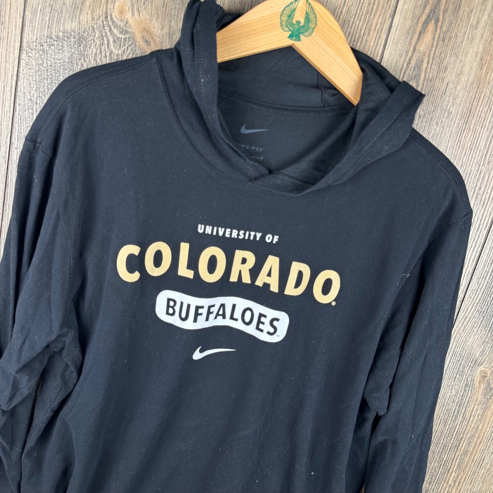 Nike Colorado Buffaloes Dri-FIT Hoodie Tee Black Mens Size Large