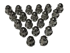 20-Pk 1/2" Lug Nuts Stainless Steel Capped For Trailer Wheels 1/2-20 Thread