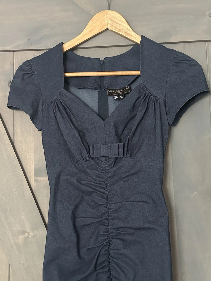 Vestido ajustado Stop Staring XS Alicia Estrada lápiz mil millones de dólares bebé elástico Foto 2 de 4