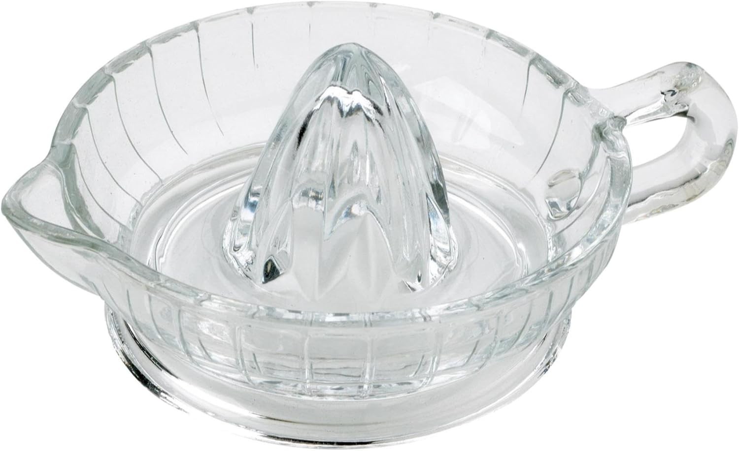 HIC Kitchen Citrus Juicer Reamer With Handle And Pour Spout, Heavyweight Glass,