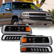 LED Headlights Amber Corner Lamp For 99-02 Chevy Silverado 00-06 Suburban Tahoe