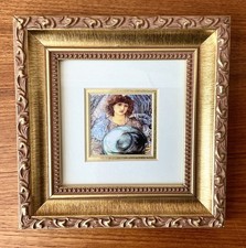 VTG Edward Burnes Jones Guardian Angel Miniature Print Framed
