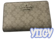      Kate Spade     Leather Medium Bifold Card Wallet Dark Beige   D39