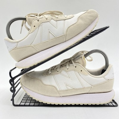 New Balance 237 beige Wildleder weiß Turnschuhe Größe UK 5,5 Damen Plateau GS237wt1