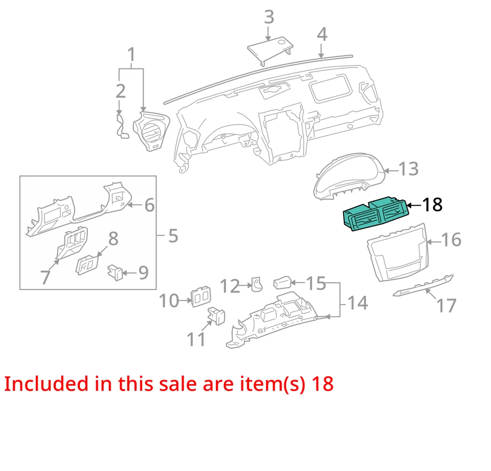 Lexus IS250/300/350/F Air Vent Center 55670-53010 OEM Genuine 5567053010 NEW - Image 2 of 3