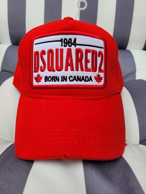 Dsquared Baseballkappe rot Distressed mit DSQ Logo