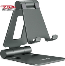 Nulaxy Dual Folding Cell Phone Stand, Fully Adjustable Foldable Desktop Phone Ho